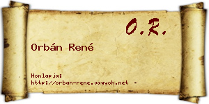 Orbán René névjegykártya