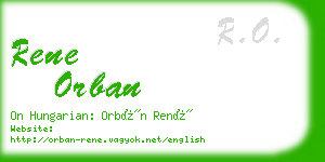 rene orban business card
